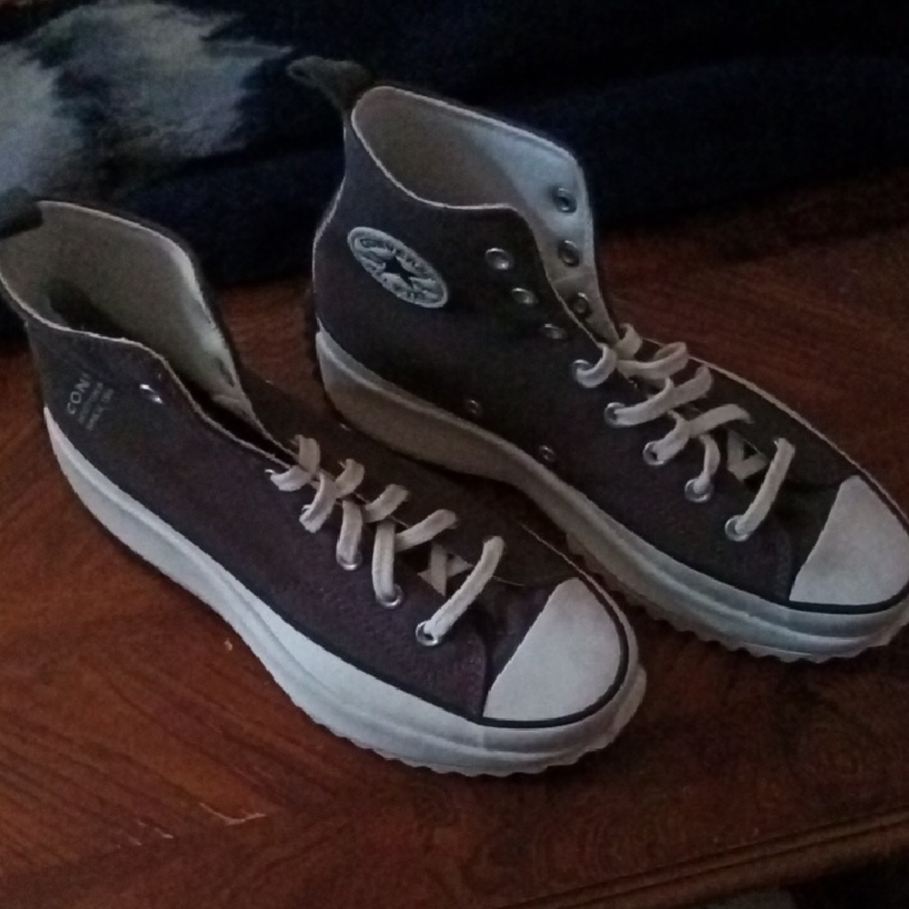 Converse High-Tops in Charcoal and White